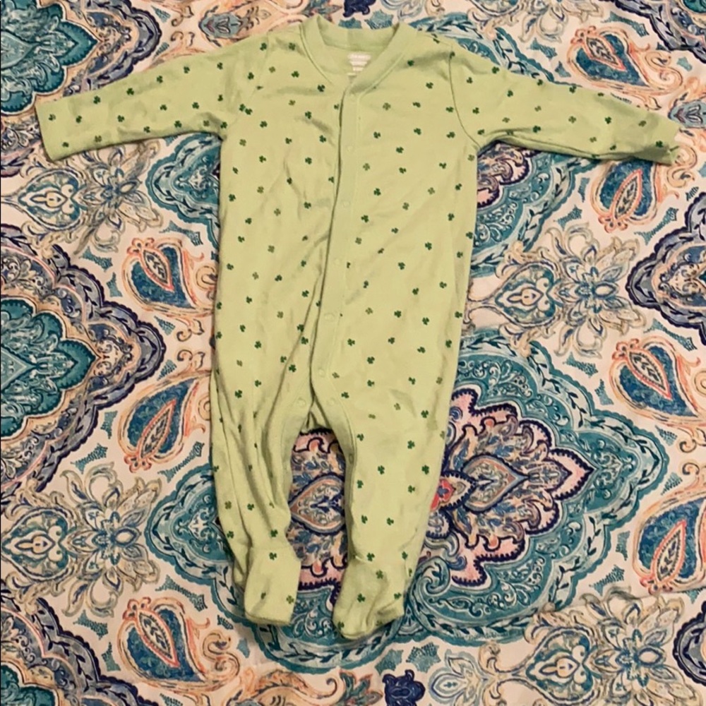 Light Green long sleeve pajama bodysuit